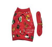 Harness And Leash Vest For Walking Chinchilla Hamster Squirrel Lovely Christmas Costume 3 Sizes Harness And Leash Set For Walking Escape Proof Adjustable Small Boy