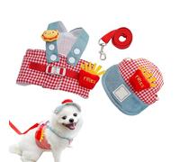 Harness, Comfortable Accessory Set with Hat - Puppy Harness with Pull Rope Set, for Small, Medium and Large Puppies, Outdoor, Everyday Walks, Outdoor