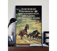 Harness Racing You Only Get One Shot What A Ride Vertical Painting Metal Plate Men Women Wall Decor For Bars Restaurants Cafes Pubs Retro Vintage Style Metal Tin Sign 6x8 Inch