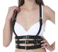 Harness Women Fashion Leather Body Harness Belt for Women Punk Gothic Chest Waist Harness Women Erotic Lingerie Dance Cosplay Party Rave Halloween Costume Bondagewear Harness Bra