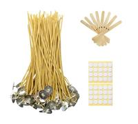Harnico 100 PCS 6 inch Hemp Candle Wicks 2.5mm Beeswax Candle Wicks Thick Candle Wicks Hemp Wicks Edible Candle Wick Butter Candle Making Wicks, Yellow, harnico0057
