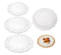 Harnovlis 150 Pcs Paper Doilies, 3 Sizes White Lace Round Paper Doilies, Disposable Papers-Placemats, White Lace-Doilie for Buffet, Cake, Fried Food, Party, Wedding Tableware Decoration