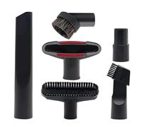 Harnovlis 6 Pcs Vacuum Cleaner Accessories Compatible with Karcher, Henry Hoover, Other Vacuums, PP Hair Combination Brush 2 in 1 Brush Long Flat Suction, Round Horsehair Brushes 35mm to 32mm Adapter