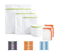 Harnyles Laundry Care Set: 4 Laundry Nets, 2 Ironing Cloths and 30 Clothes Pegs - Practical Basic Equipment for Washing Machine, Ironing and Drying Clothes for Every Household