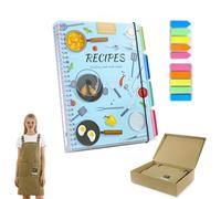 Harnyles Premium Blank Recipe Book with Waterproof Cover: Large A4 Ring-bound Recipe Journal to Write Your Own Recipes - Includes 4 Index Dividers, Stickers & Apron, Ideal for Cooking & Baking Fans