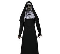 HarnyLoom Nun Costume Black Costume Mask Belt & Headdress Saints and Sinners Fancy Dress Accessories Nun Outfit Dress Up Costumes for Adults (M)