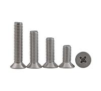 Haroar 50Pcs UNC Thread 2#-56x1/8''~1'' GB819 SUS304 Stainless Steel Cross Recessed Countersunk Head Screws Machine Screws Tiny Screw(5/8")