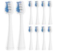 Harobey Replacement Toothbrush Heads for Waterpik Complete Care 5.0/9.0 Tooth Brush, and for AquaSonic Duo Series and Home Dental Center Electric Toothbrush, 10 Count, White