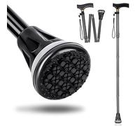 HaroKing Walking Cane with Wooden Handle, Foldable Walking Cane for Men & Women, Comfortable Handle, Mobility Aid for Daily Use, Folding Stick for Seniors & Adults