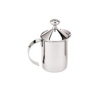 Harold Import Co 43127 HIC Milk Creamer Frother Cappuccino Coffee Foam Pitcher with Handle and Lid, Stainless Steel