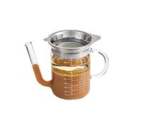 Harold Import Co 43786 HIC Gravy Strainer and Fat Separator, Borosilicate Glass/Silicone