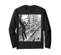 Harold Lloyd Hanging from a Clock, Silent Movie Safety Last Long Sleeve T-Shirt