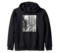 Harold LLoyd Hanging from a clock, silent movie Safety Last Zip Hoodie