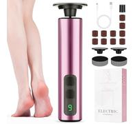 Haroopet Electric Foot Callus Remover, 2in1 Rechargeable Foot File Callus Remover for Feet, 9 Speeds Foot Scrubber Dead Skin Pedicure Tools for Feet Heel Scraper for Cracked Heels with Sandpaper Discs