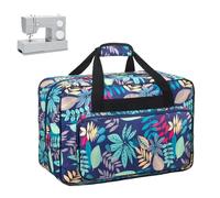 Haroranax Sewing Machine Carrying Case，Sewing Machine Carrying Case Tote Bag，Universal Tote Storage Bag with Pockets and Handles, Suitable for Most Standard Singer, Janome (Light Blue)