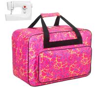 Haroranax Sewing Machine Carrying Case，Sewing Machine Carrying Case Tote Bag，Universal Tote Storage Bag with Pockets and Handles, Suitable for Most Standard Singer, Janome (RED)