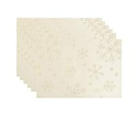 HARORBAY Christmas Placemats Set of 6, Holiday Snowflake Placemats for Dining Table, Fall Gold Place Mats for Thanksgiving Farmhouse (Crystal Serie, 13 x 19 Inch)