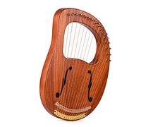 Harp， 16-String Wooden Lyre Harp Resonance Box String Instrument & Tuning Hammer