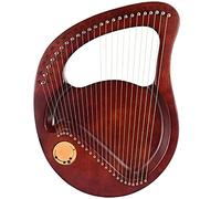 Harp 24 Metal String, Solidwood Mahogany Harp With Tuning Wrench, Music Tutorial, Carved Phonetic Symbols, Exquisite Carvings, For Music Lovers Beginners (Color : Red)