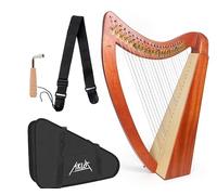 Harp, AKLOT 23 Strings Mahogany Heart-shaped Lyer Harp 30 inch Height with Tuning Wrench, Black Bag and Strap, Lyer Kit Gift for Adult Professional Beginner