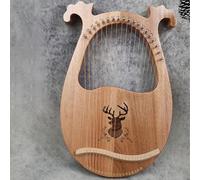 harp， Easy to Learn Lap Harp Sets Box Type Classical 19 Steel Strings Mini Mahogany Carving Scales(Deer D)