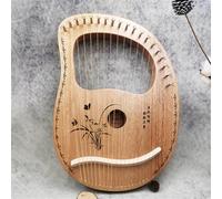 harp, Easy to Learn Lap Harp Sets Box Type Classical 19 Steel Strings Mini Mahogany Carving Scales(Orchid B)