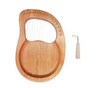 Harp Instrument Lyre Wooden Chordophone 16 Strings, Folk Mahogany Lyra Harp Music Acoustic With Pickup, Hammer Tuning
