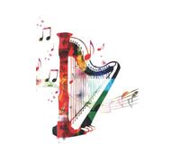 Harp Journal: Colorful Harp Journal, Harp Practice Planner, Harpist Notebook with lined pages, music manuscript staff paper, unlined pages. Gift for ... Music Teachers, Harp Students, Harp Teachers