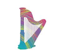 Harp Journal: Creative Harp, 6 x 9 Notebook, Journal, Music Practice Planner with lined pages, music manuscript staff paper, unlined pages. Gift for Harpists, Musicians, Composers, Teachers