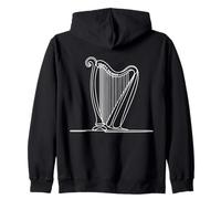 Harp Line Art Musicians Zip Hoodie