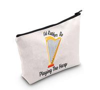 Harp Lover Gift Musical Instrument Bag I'd Rather Be Playing The Harp Cosmetic Bag Orchestra Gift Harpist Gift
