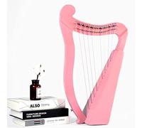 harp, Lyre Harp 15 Strings Metal Copper Saddle Mahogany With Turning Wrench, And Gig Bag