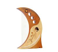 harp, Lyre Harp 19 Strings for Adult,Lyre Metal Strings Wooden Harp Instrument, Mahogany Harp with Tuning Wrench