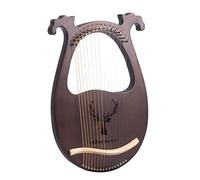 Harp， Lyre Harp, Solid Wood Mahogany Instrument With Patent Design, Portable 16 Metal Strings For Adult Kids Beginners(Brown,2)