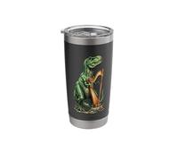 Harp Playing Dinosaur Musician Stainless Steel Insulated Tumbler
