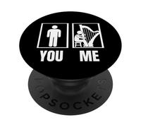 Harp Proud Funny Men Harpist PopSockets Adhesive PopGrip