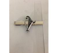 Harp R199 English Pewter emblem on a Tie Clip (slide) Handmade In Sheffield