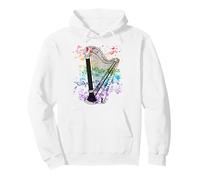 Harp Rainbow Colours Harpist String Musician Orchestra Pullover Hoodie