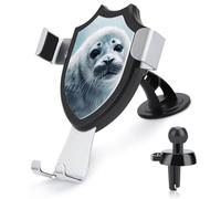 Harp Seal Painting Car Phone Mount Universal Auto Phone Holder Adjustable Cellphone Car Mount 360° Rotation, Dashboard & Windshield & Air Vent Strong Suction Cup Phone Stand Compatible with All Smartp