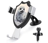 Harp Seal Painting Car Phone Mount Universal Auto Phone Holder Adjustable Cellphone Car Mount 360° Rotation, Dashboard & Windshield & Air Vent Strong Suction Cup Phone Stand Compatible with All Smartp