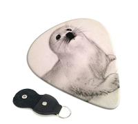 Harp Seal Painting Guitar Picks 6-Pack - Pick Set (0.46mm / 0.71mm / 0.96mm) Suitable For Guitar And Ukulele Playing