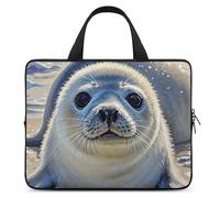 Harp Seal Painting Laptop Bag Durable Laptop Sleeve Water-Resistant Notebook Bag for Computer Or Tablet