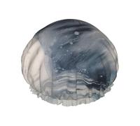 Harp Seal Painting Shower Cap for Women Double Layers Thick Hair Caps Reusable Waterproof Bath Caps with Elastic Band Hair Hat Washable Shower Hat for Men Women Spa Salon