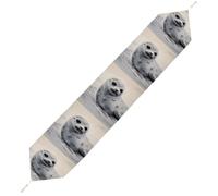 Harp Seal Painting Table Runner for Dining Table, Short Plush Runners Washable & Durable Tablerunner Modern Home Decor for Wedding, Kitchen, Holiday 229*33cm
