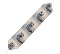 Harp Seal Painting Table Runner for Dining Table, Short Plush Runners Washable & Durable Tablerunner Modern Home Decor for Wedding, Kitchen, Holiday 200*33cm