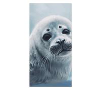 Harp Seal Painting Wallpaper Beach Towels Extra Large, Quick Dry Absorbent Multipurpose, Oversized Beach Towel, Sand Free Foldable Lightweight, Travel Towel, For Beach Pool Camping Travel Vacation, 63