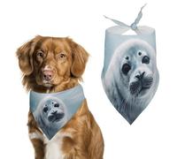 Harp Seal Painting Wallpaper Dog Bandanas Adjustable Bib Party Pet Decorations Cute Dog Triangle Scarfs for Small Medium Puppy Cat Costume Accessory