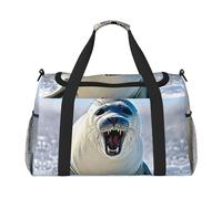 (Harp Seal Painting Wallpaper) Durable Twill Travel Tote Bag Large Capacity Handheld & Crossbody Bag for Weekend Trips,Sports,and Outdoor Activities
