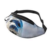 (Harp Seal Painting Wallpaper) Fanny Pack Waist Bag Adjustable Shoulder Strap Bum Bag for Men Women Travel Hiking Running