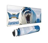 Harp Seal Painting Wallpaper Gaming Mousepad Large Waterproof Non-Slip Desk Mat for Home Office Work Computer, Keyboard Pad Work from Home Essentials - 80x30cm